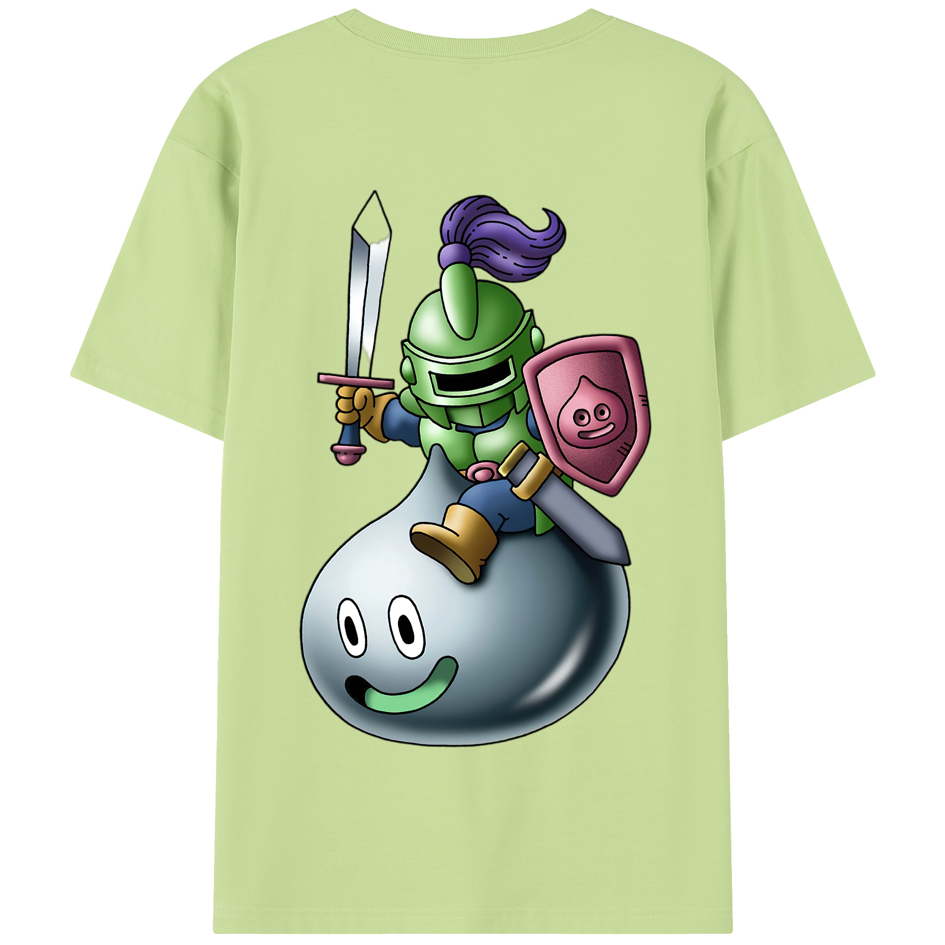 （画像用） ドラゴンクエスト Doragon Kuesuto Dragon Quest 綿100％半袖Tシャツ（背面プリント）